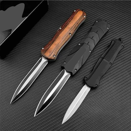 BM 3300 Infidel A016 OTF Quick AUT Opening D2 Blade Wood Handle Hunting Knife Camping Self Defense EDC Multitool Tools